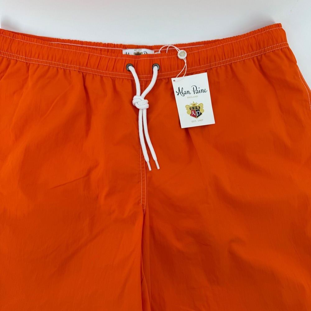 Alan Paine Swim‎ Shorts Men XL Classic Reston Mesh Lined Luxury Orange